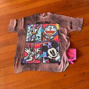 Sanrio Purple Cartoon Graphic Short Sleeve Tee